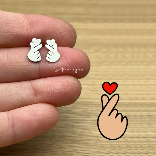 Orecchini Cuore Coreano - ContrariaBijoux