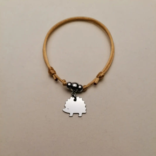 Bracciale Riccio e cuore con iniziale incisa - ContrariaBijoux