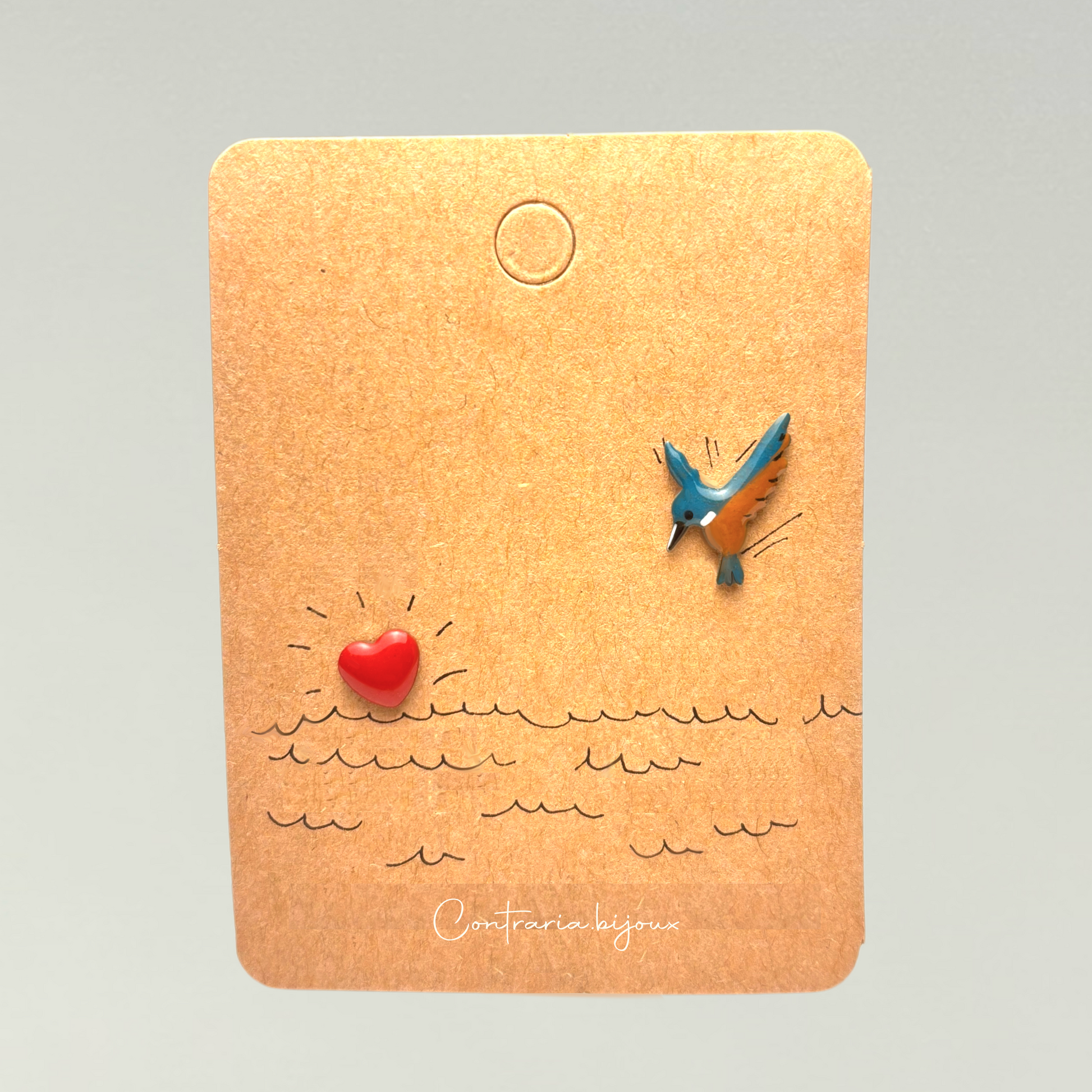 Orecchini civetta e Cuore - Orecchini uccelli