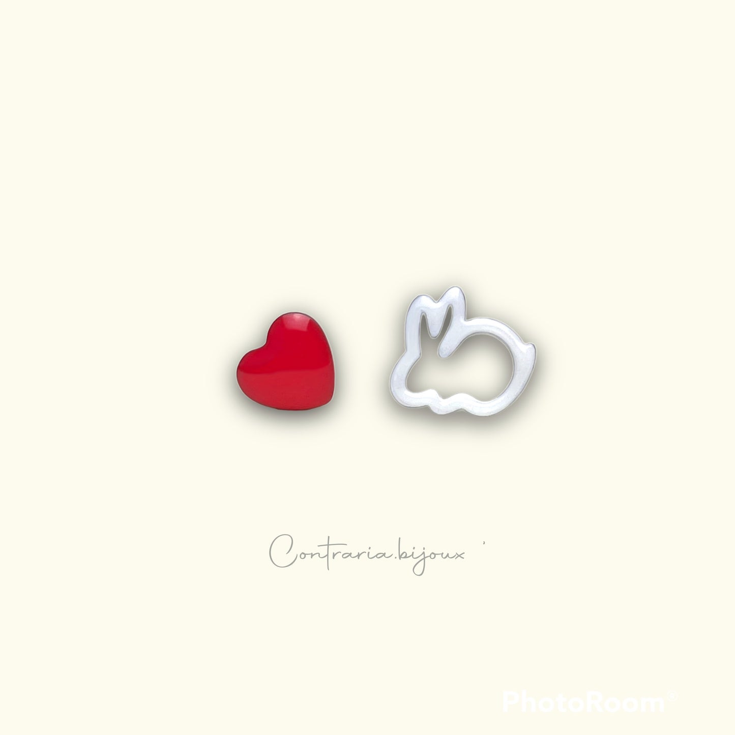 Orecchini cuore e Balena / cuore e uccellino /  cuore e Cane - ContrariaBijoux