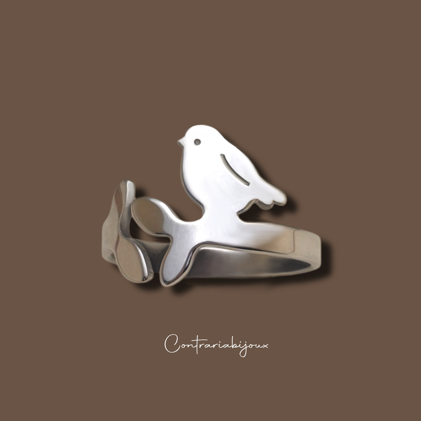 Anello ragazza e pettirosso / anello pettirosso / anello uccellino - ContrariaBijoux