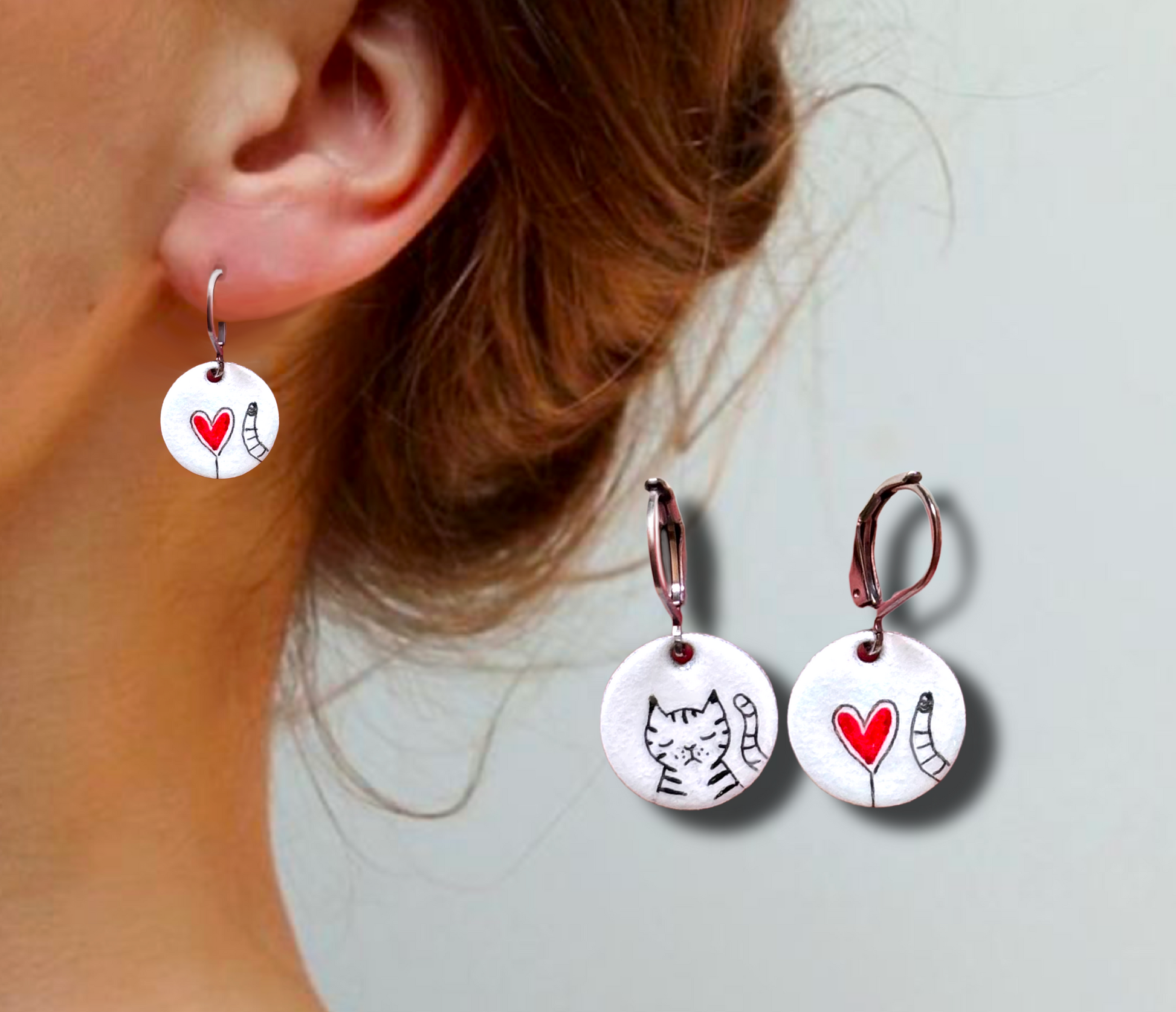 Orecchini Gatti Pendenti - Orecchini Gatto Pendenti in Stile Unico (Copia)