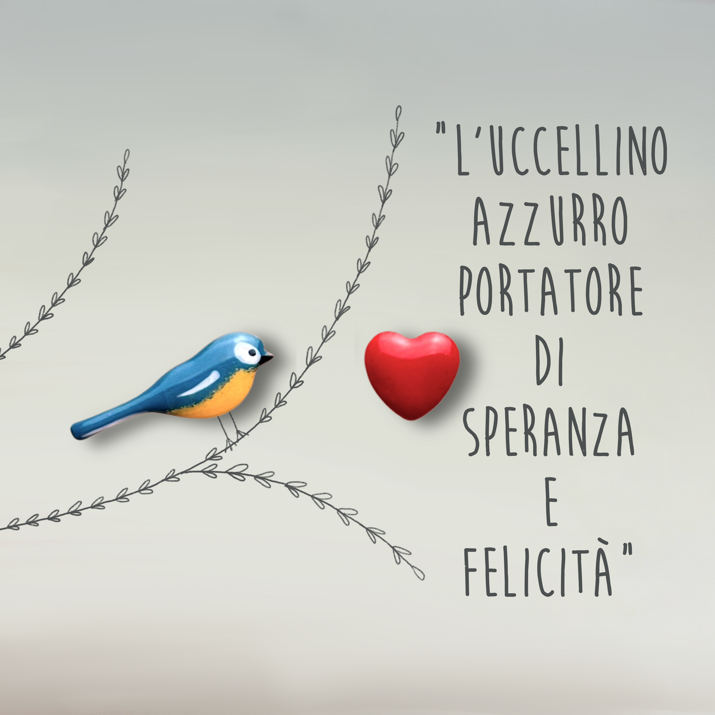 Orecchini uccellino azzurro e cuore - ContrariaBijoux