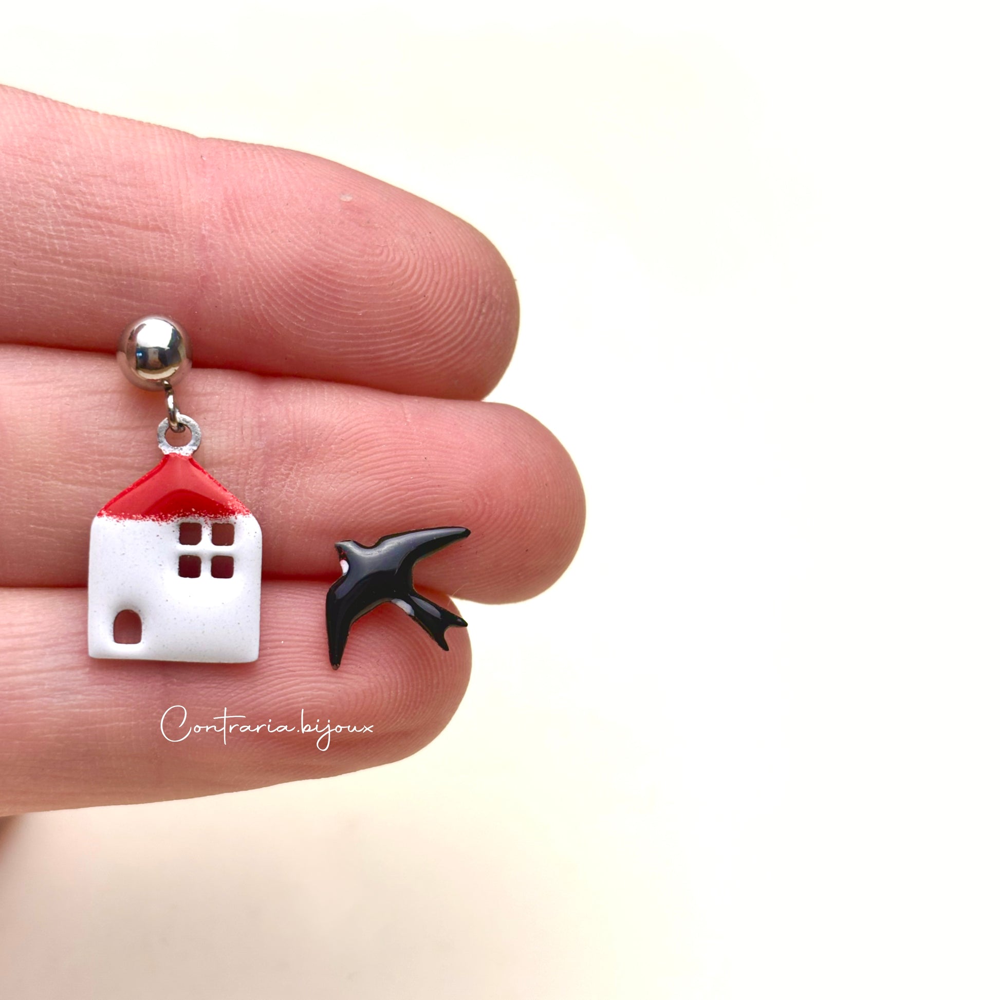 Orecchini Rondini e casetta - ContrariaBijoux