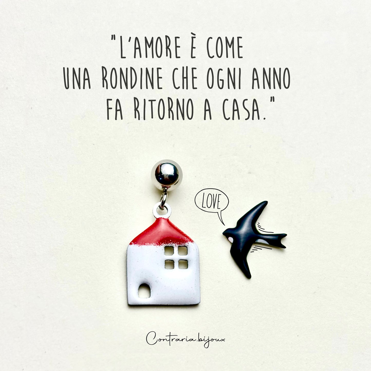 Orecchini Rondini e casetta - ContrariaBijoux