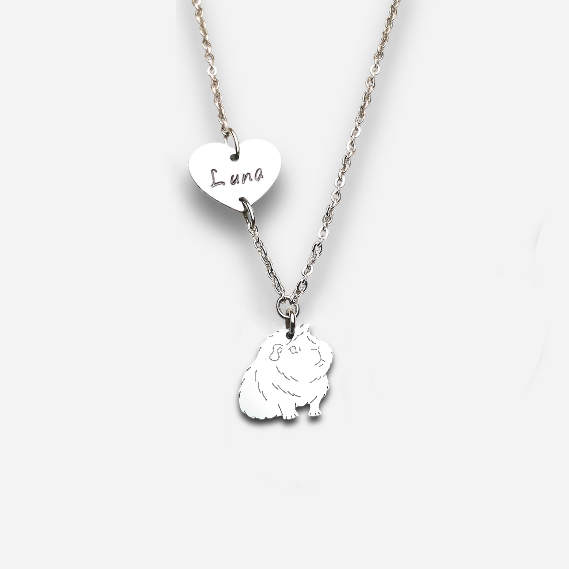 Collana porcellino d’india pelo lungo con ciondolo elegante - ContrariaBijoux