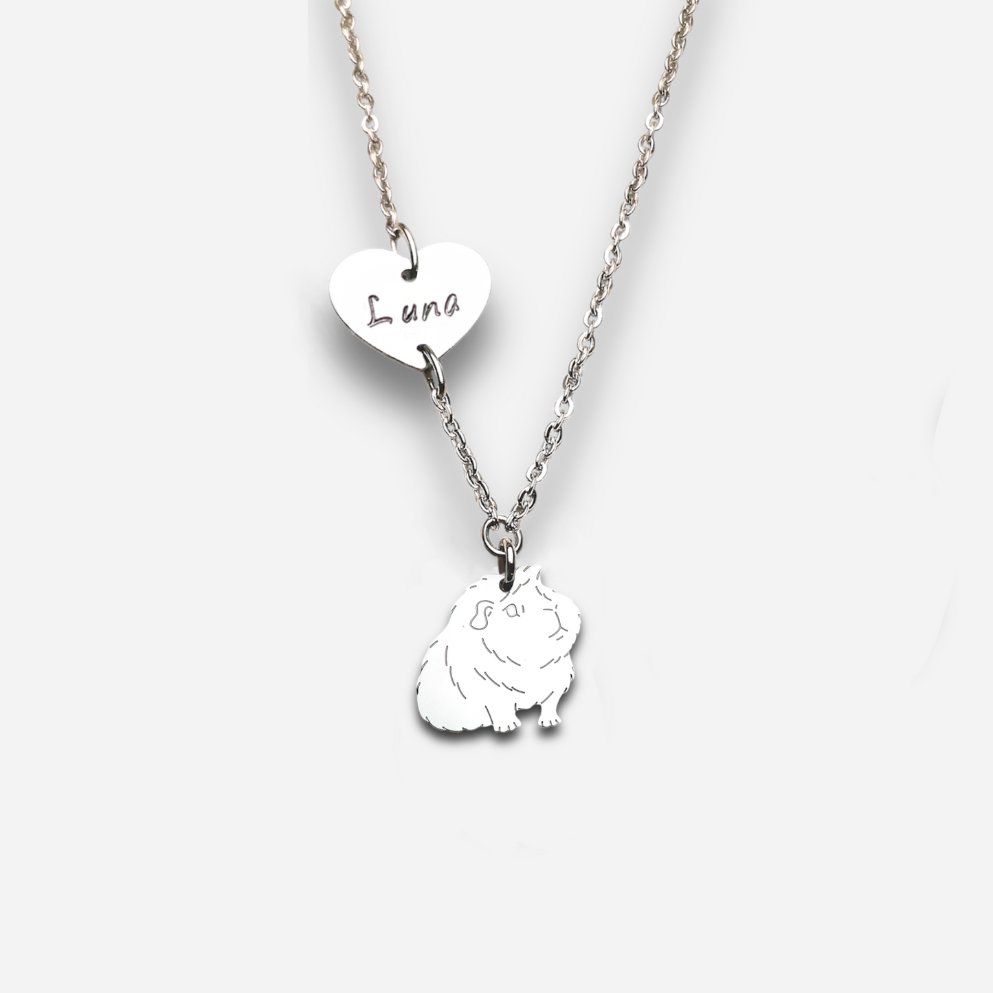 Collana porcellino d’india pelo lungo con ciondolo elegante