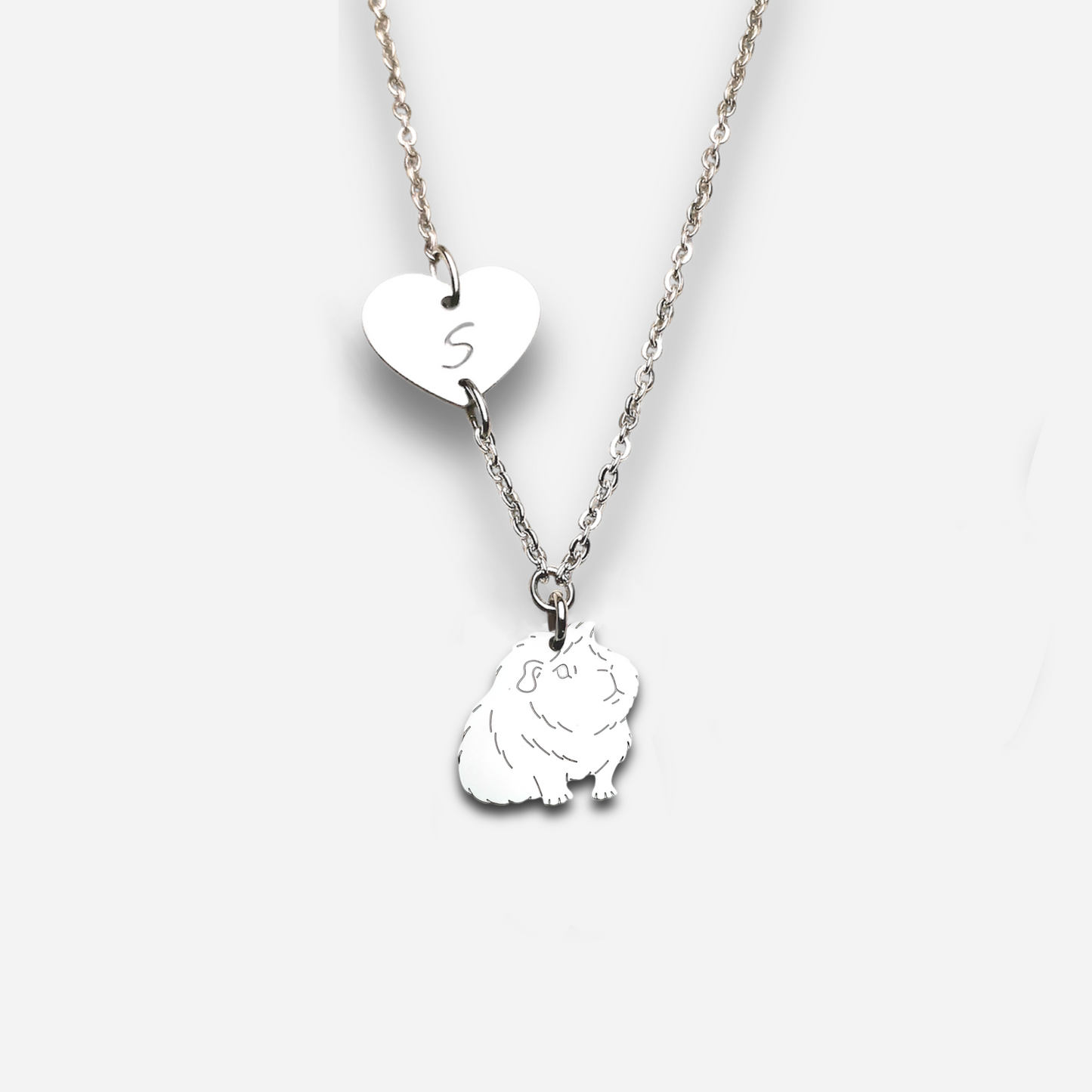 Collana porcellino d’india pelo lungo con ciondolo elegante
