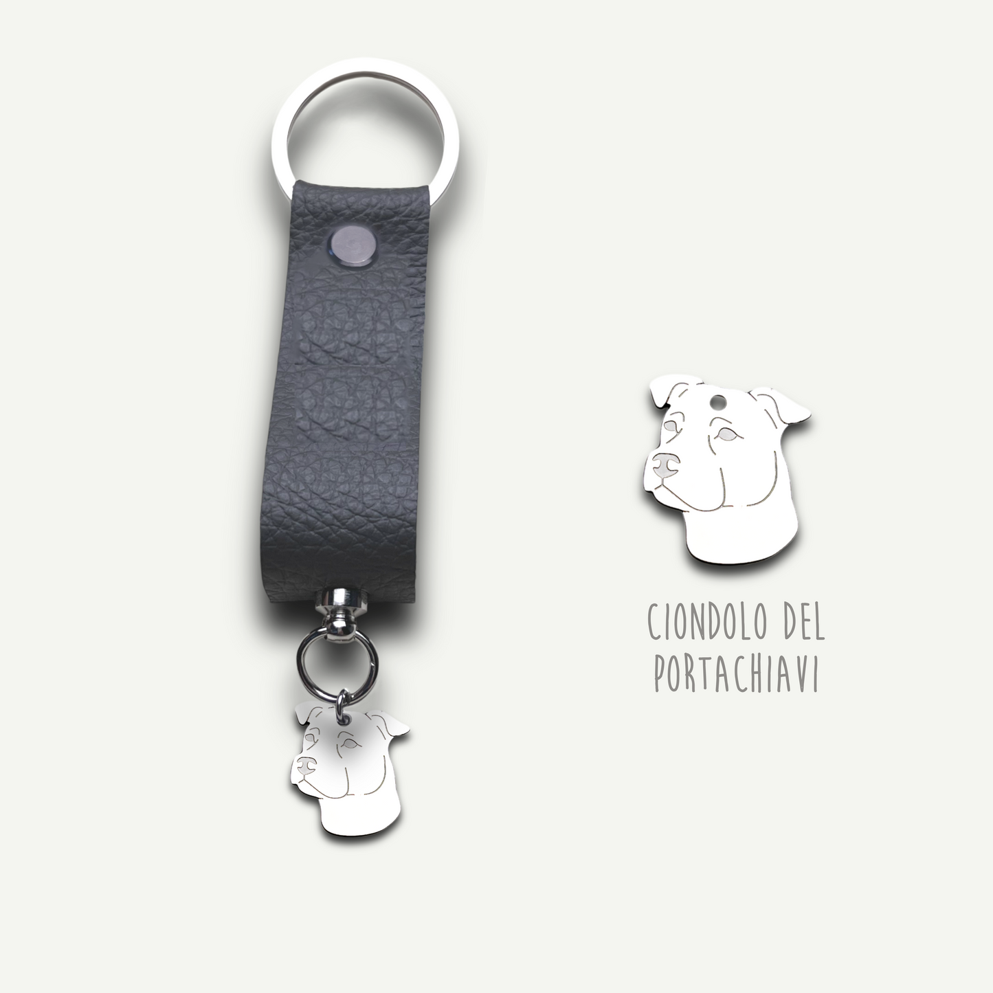 Portachiavi similpelle cane, portachiavi cane jack russell , bulldog francese , border collie , Labrador, maltese - ContrariaBijoux