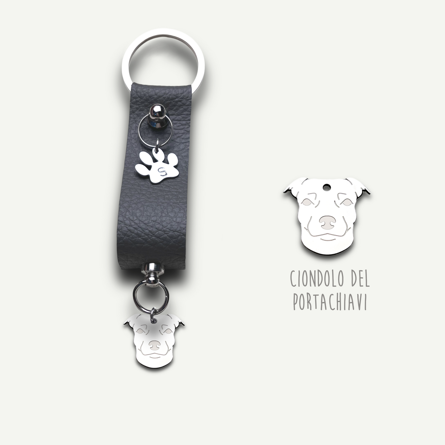 Portachiavi similpelle cane, portachiavi cane jack russell , bulldog francese , border collie , Labrador, maltese - ContrariaBijoux