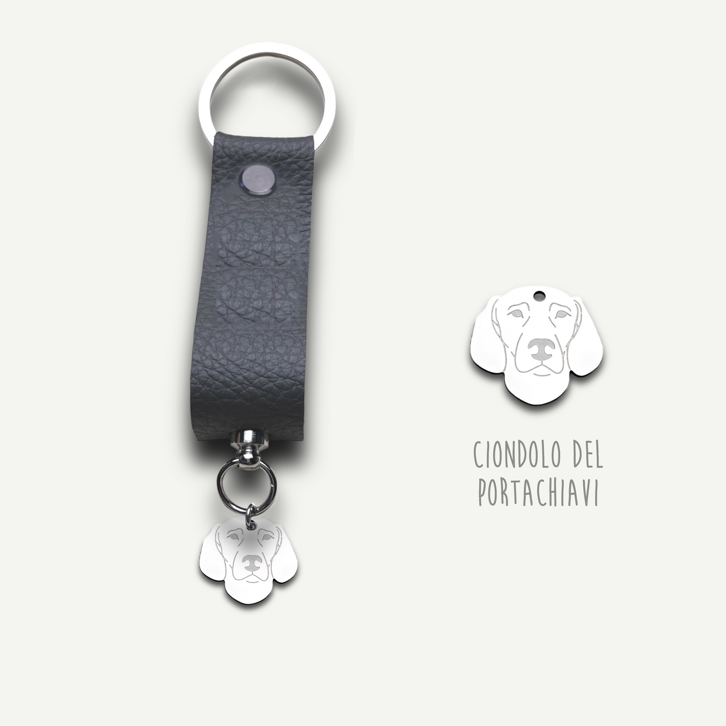 Portachiavi similpelle cane, portachiavi cane jack russell , bulldog francese , border collie , Labrador, maltese - ContrariaBijoux