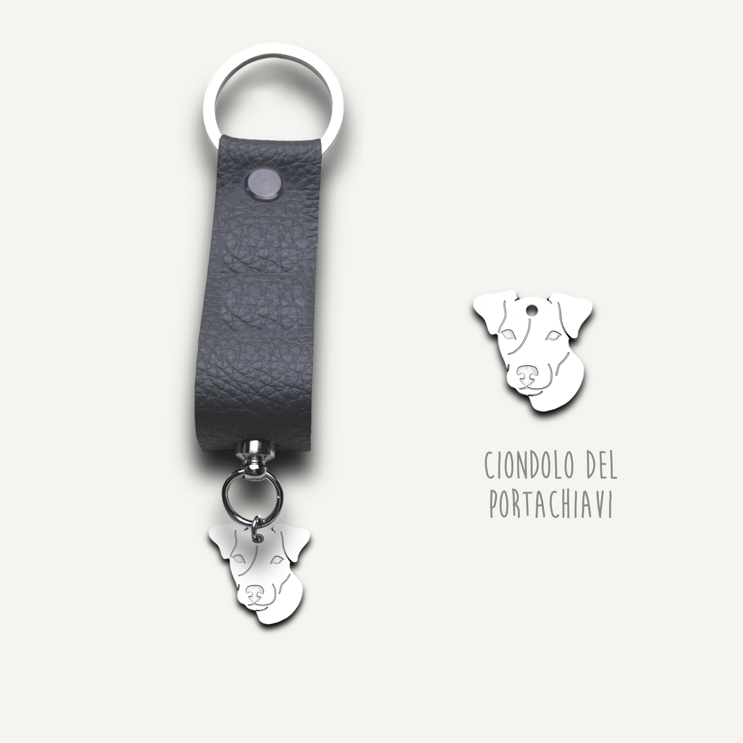 Portachiavi similpelle cane, portachiavi cane jack russell , bulldog francese , border collie , Labrador, maltese - ContrariaBijoux