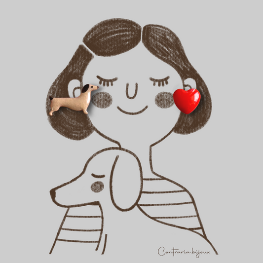 Orecchini bassotto e cuore – Eleganza e originalità per il tuo stile - ContrariaBijoux