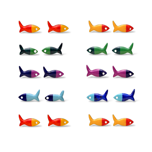 Orecchini pesciolini - Orecchini a forma di pesci unici e colorati - ContrariaBijoux