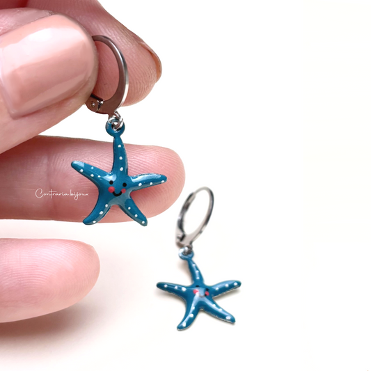 Orecchini Polpo Pendenti - Orecchini Stella Marina Pendenti - ContrariaBijoux