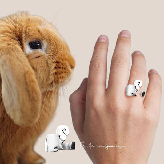 Anello Coniglio Ariete , anello con coniglietto , anello su misura
