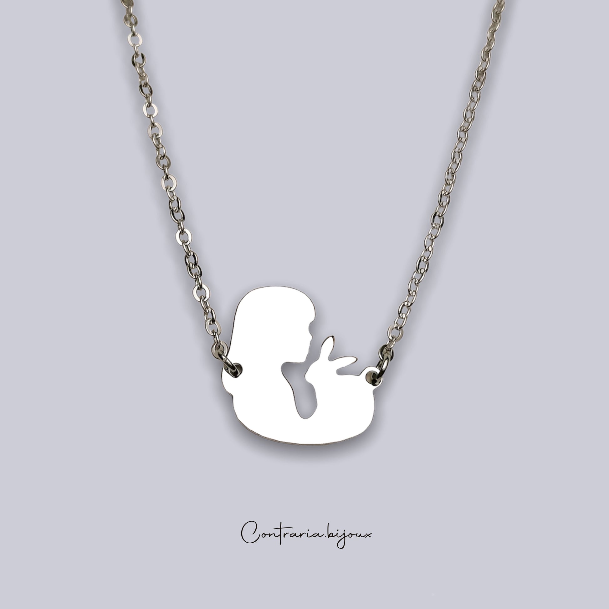 Collana con Coniglio e Ragazza - ContrariaBijoux
