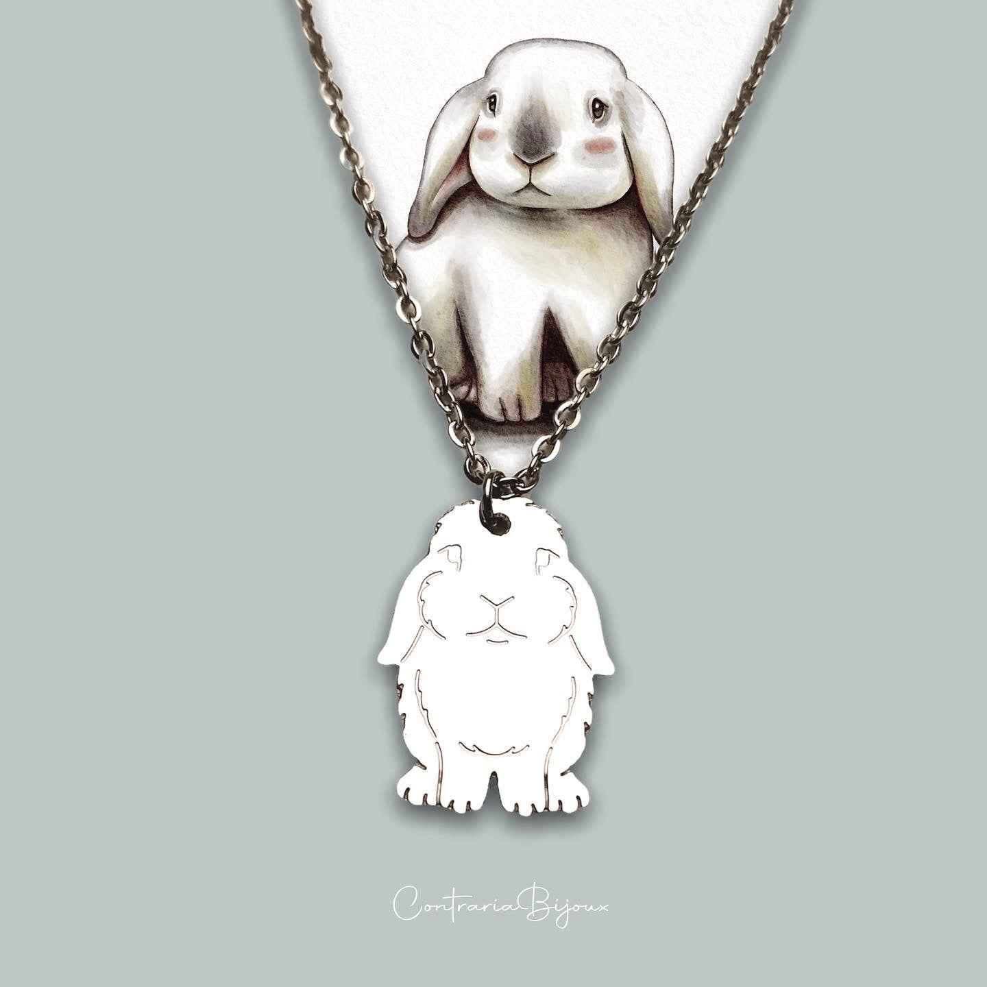 Collana ciondolo porcellino d’india pelo lungo , Collana porcellino d’india