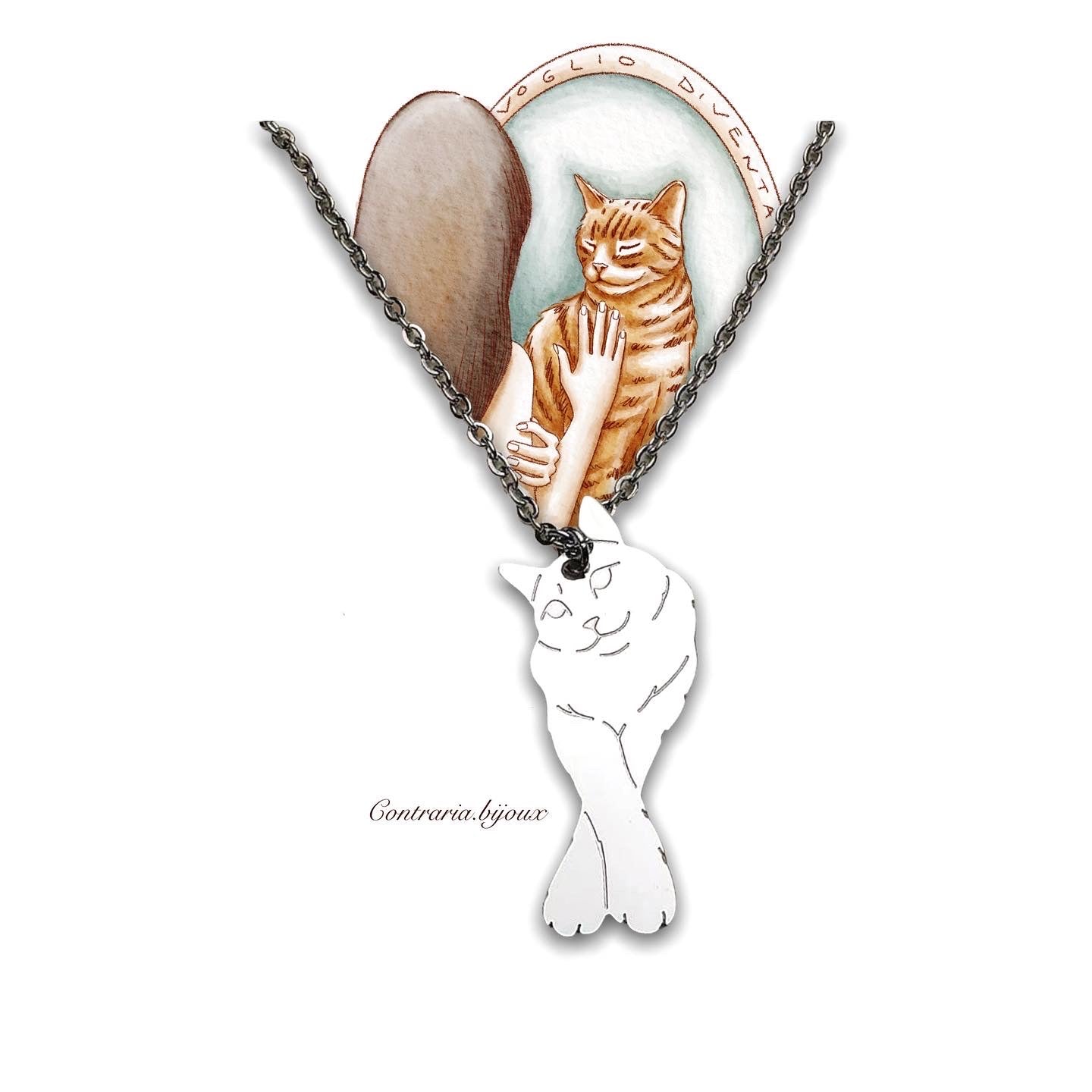 Collana Gatto sdraiato - ContrariaBijoux