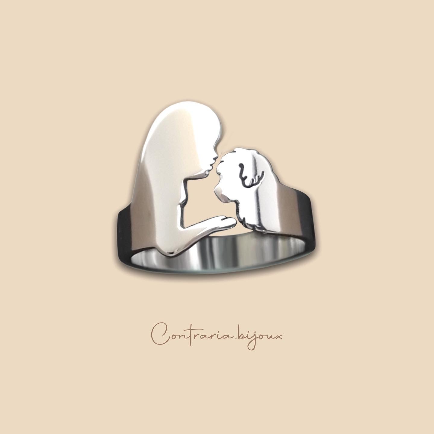 Anello Cane Barboncino / Cane Maltese e Ragazza - ContrariaBijoux