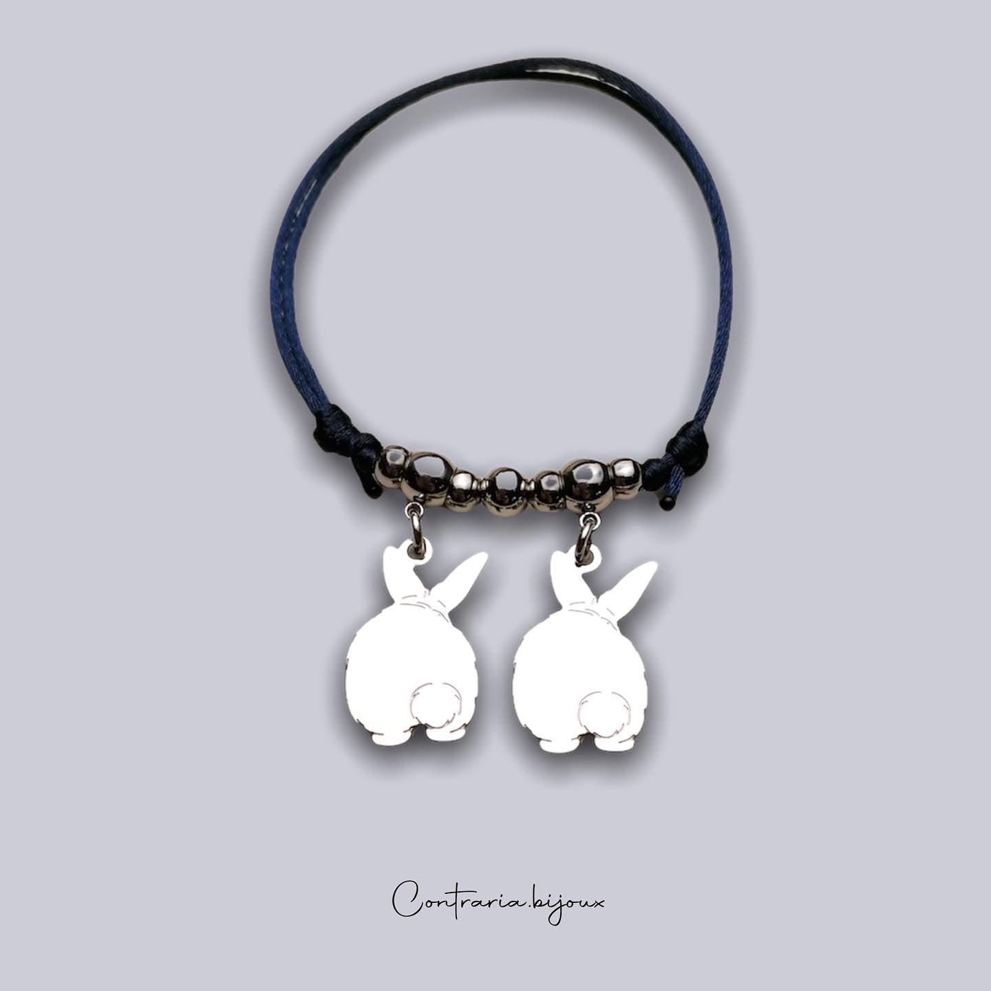 Bracciale Coniglio Codino a Pon Pon - ContrariaBijoux
