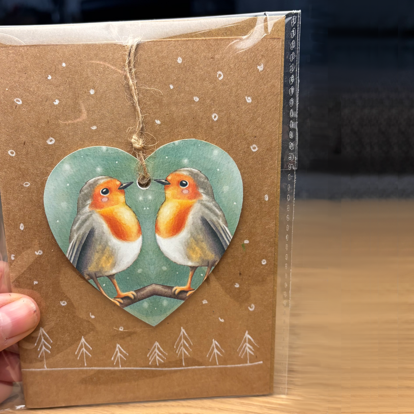 Decorazione Natalizia Cuore Pettirosso