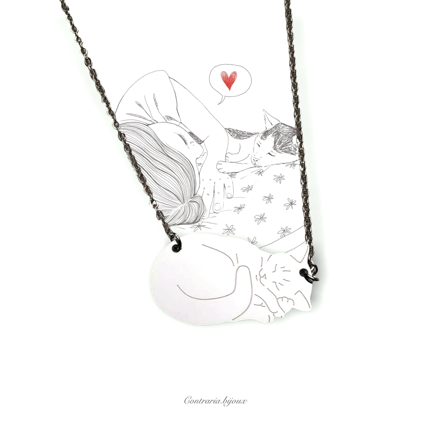Collana Gatto accucciato - ContrariaBijoux