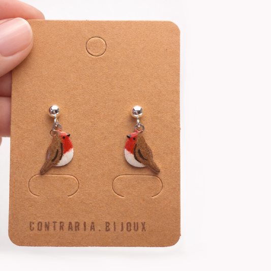 Orecchini pettirosso pendenti - ContrariaBijoux