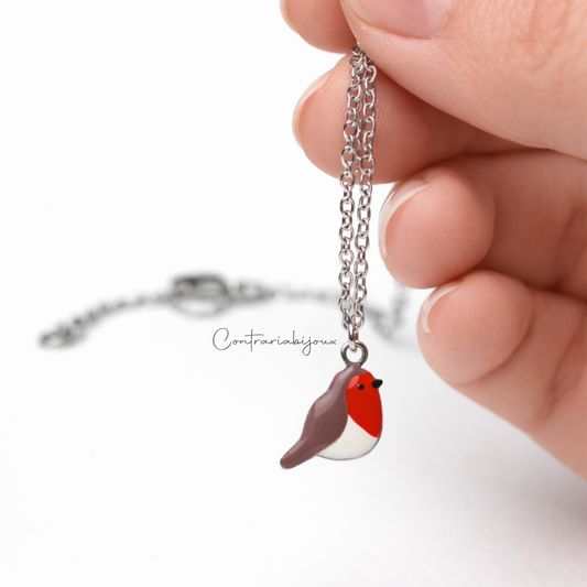 Collana con ciondolo pettirosso - ContrariaBijoux