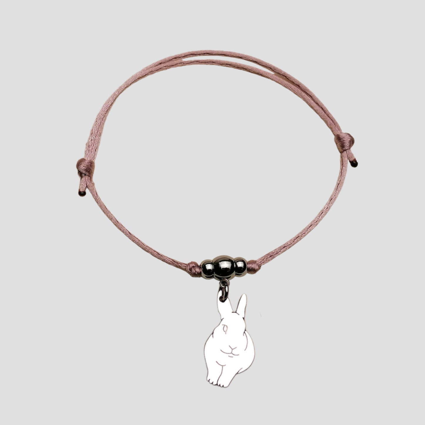 Bracciale Coniglio e ciondolo cuore con iniziale incisa