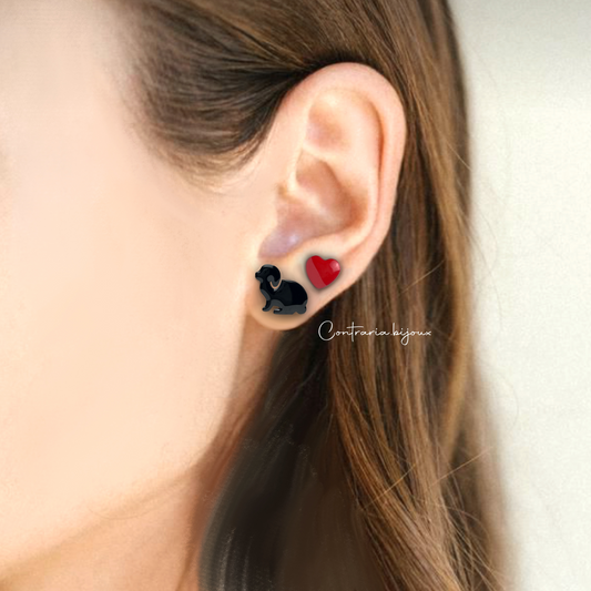 Orecchini Coniglio Ariete e cuore - ContrariaBijoux