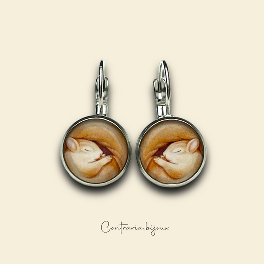 Orecchini illustrati scoiattolo - ContrariaBijoux