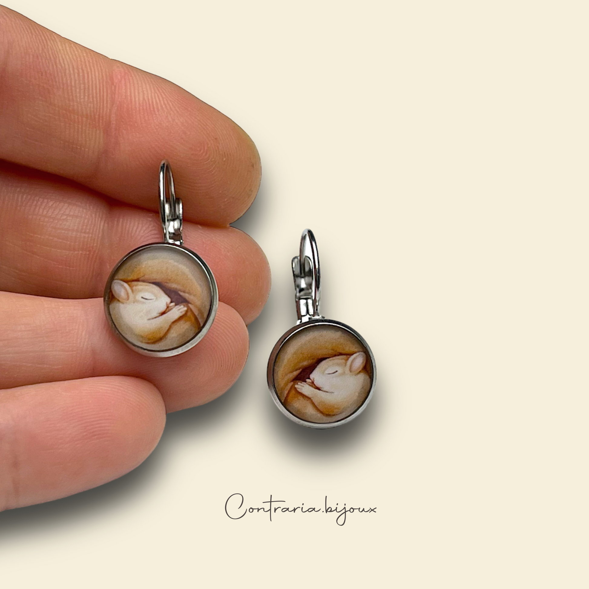 Orecchini illustrati scoiattolo - ContrariaBijoux