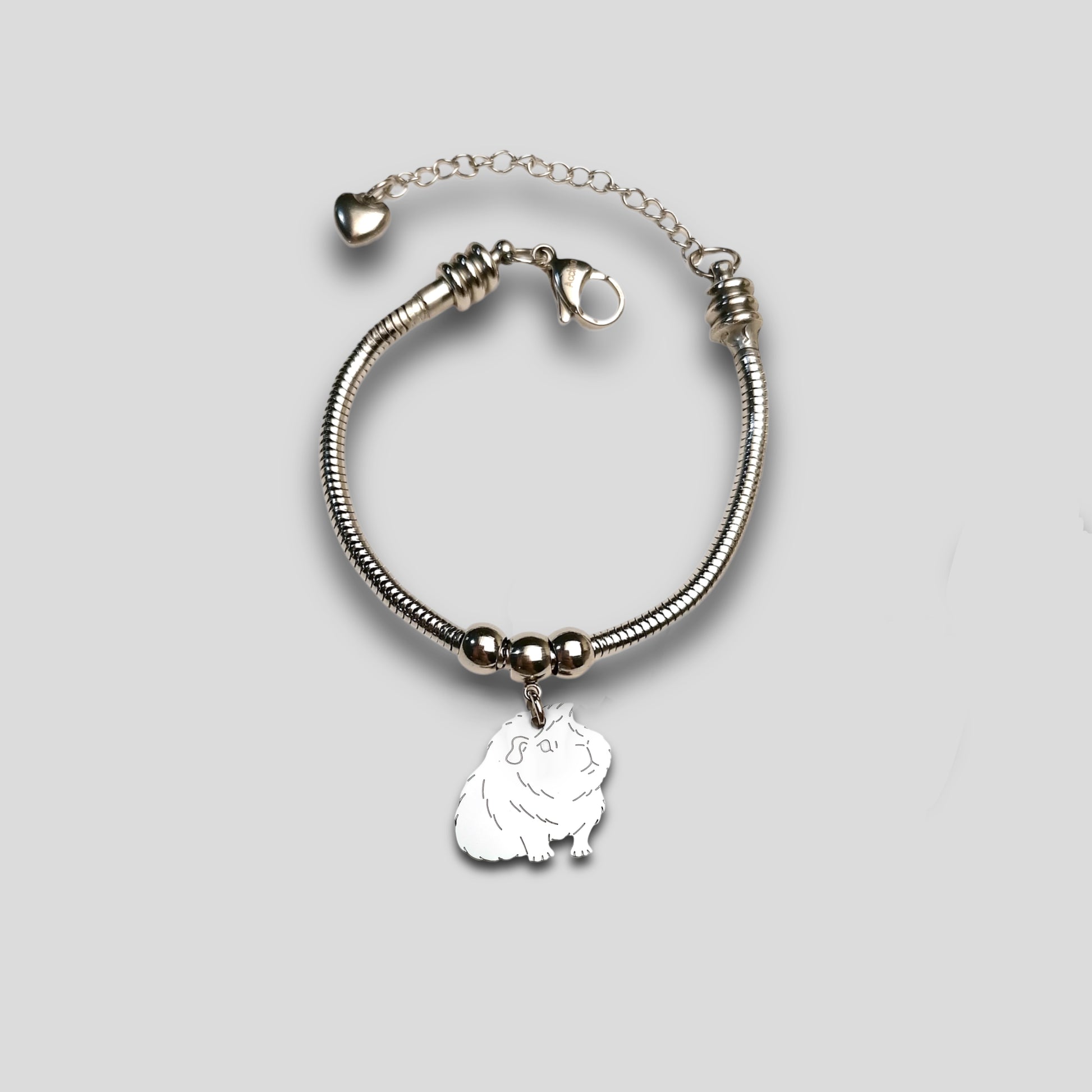 Bracciale con ciondolo Cavia / Porcellino d’india a pelo lungo - ContrariaBijoux