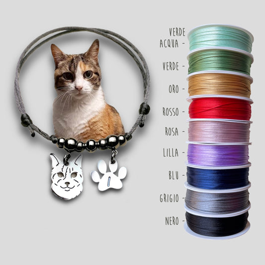 Bracciale ciondolo personalizzato gatto - ContrariaBijoux