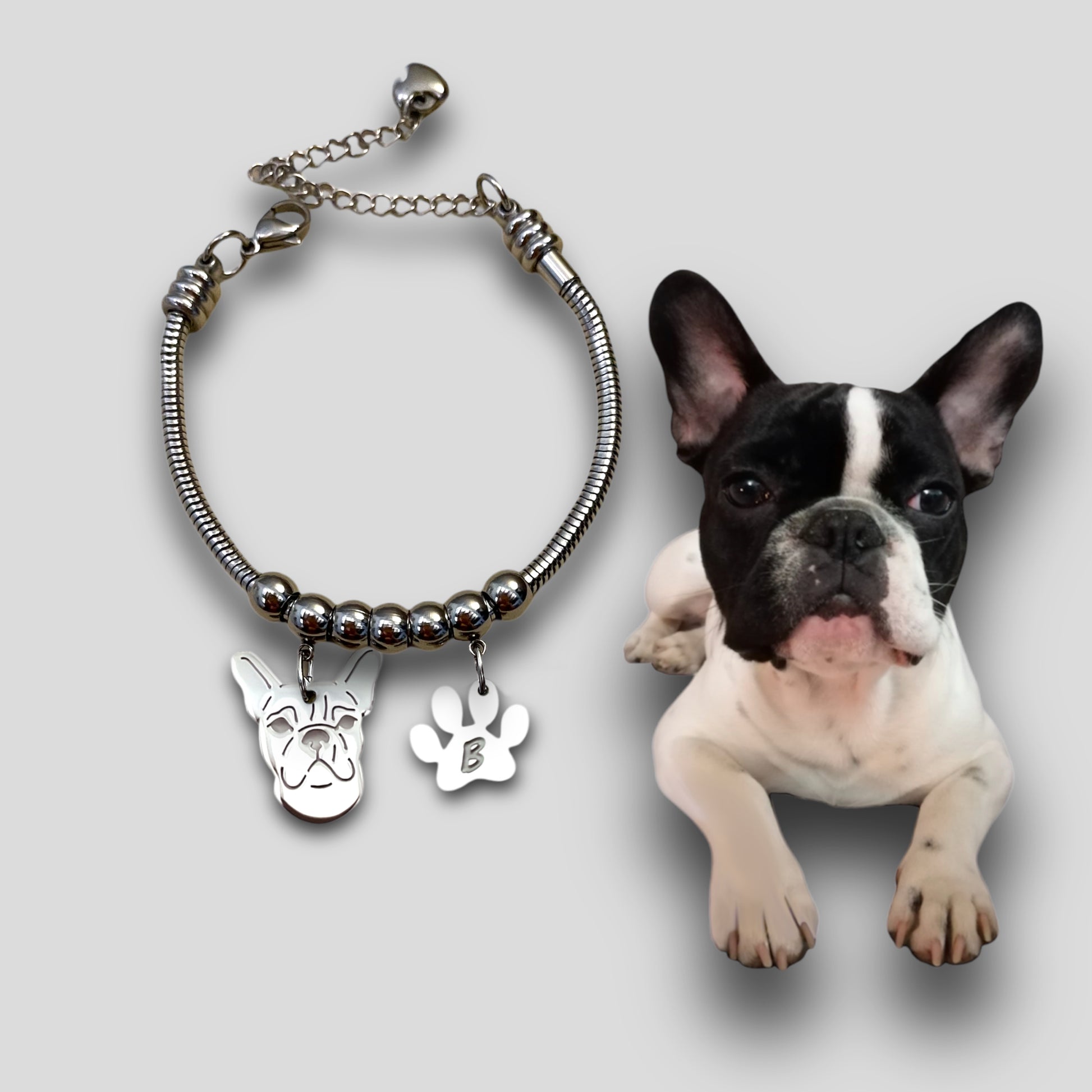 Bracciale ciondolo personalizzato cane - ContrariaBijoux