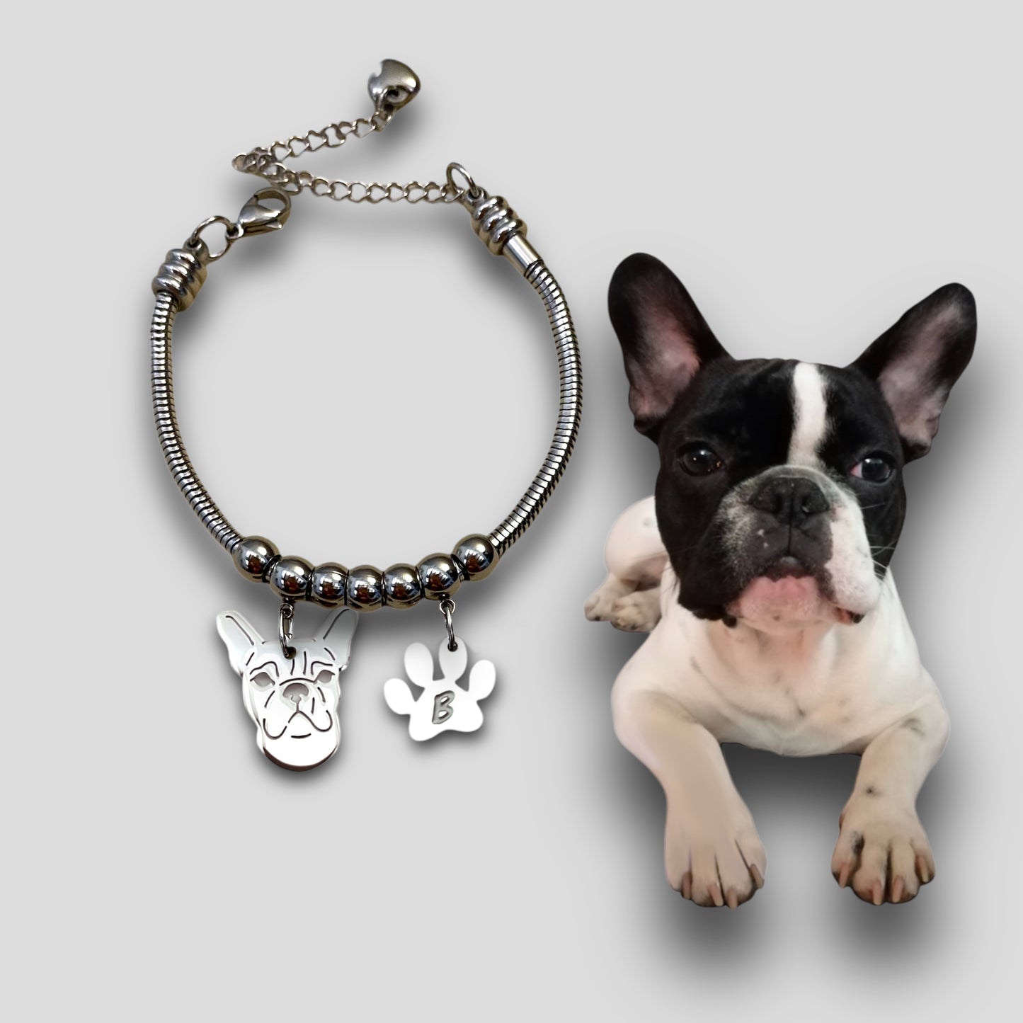 Bracciale ciondolo personalizzato cane - ContrariaBijoux