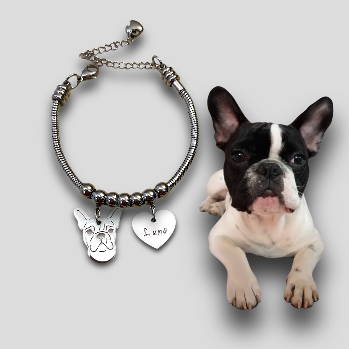 Bracciale ciondolo personalizzato cane - ContrariaBijoux