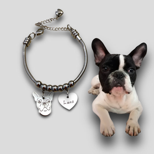 Bracciale ciondolo personalizzato cane - ContrariaBijoux