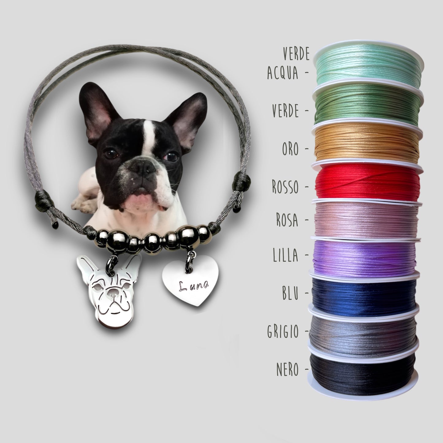Bracciale ciondolo personalizzato cane - ContrariaBijoux