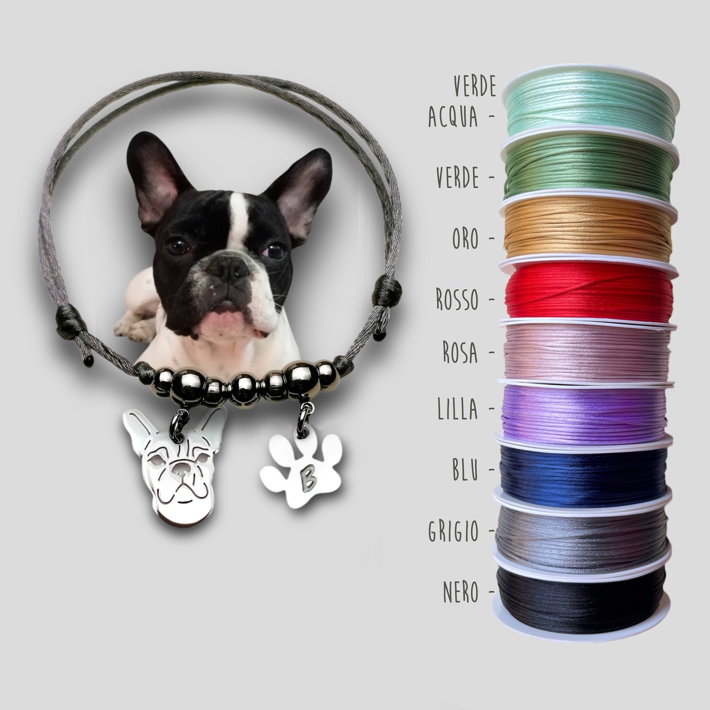 Bracciale ciondolo personalizzato cane - ContrariaBijoux