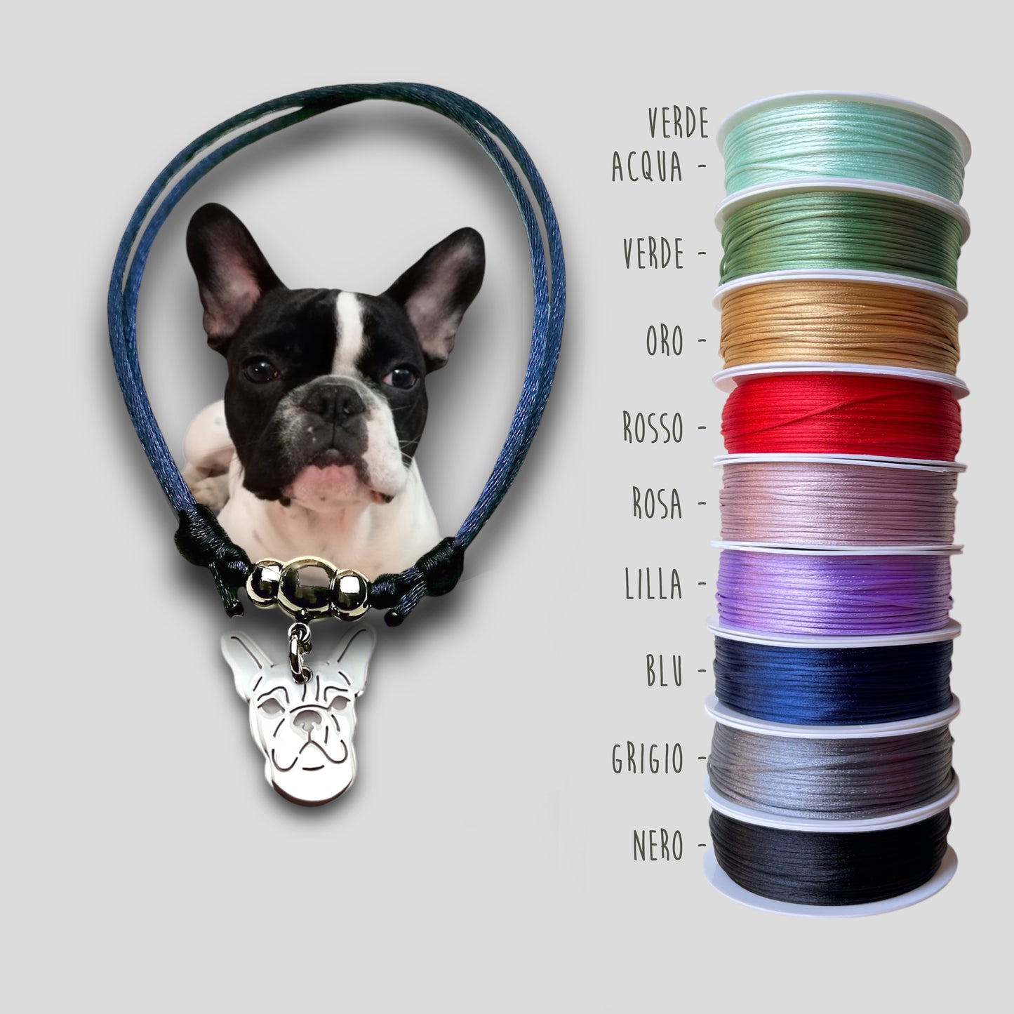 Bracciale ciondolo personalizzato cane - ContrariaBijoux