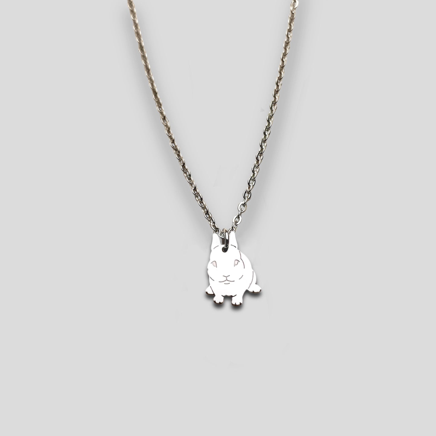 Collana coniglietto , Collana con ciondolo coniglietto e cuore con nome - ContrariaBijoux