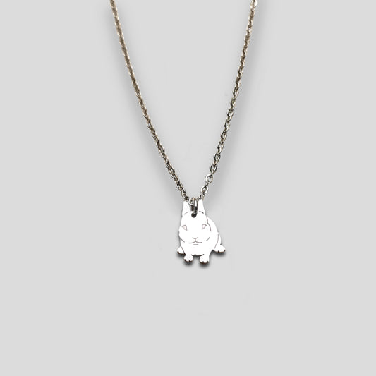 Collana coniglietto , Collana con ciondolo coniglietto e cuore con nome - ContrariaBijoux