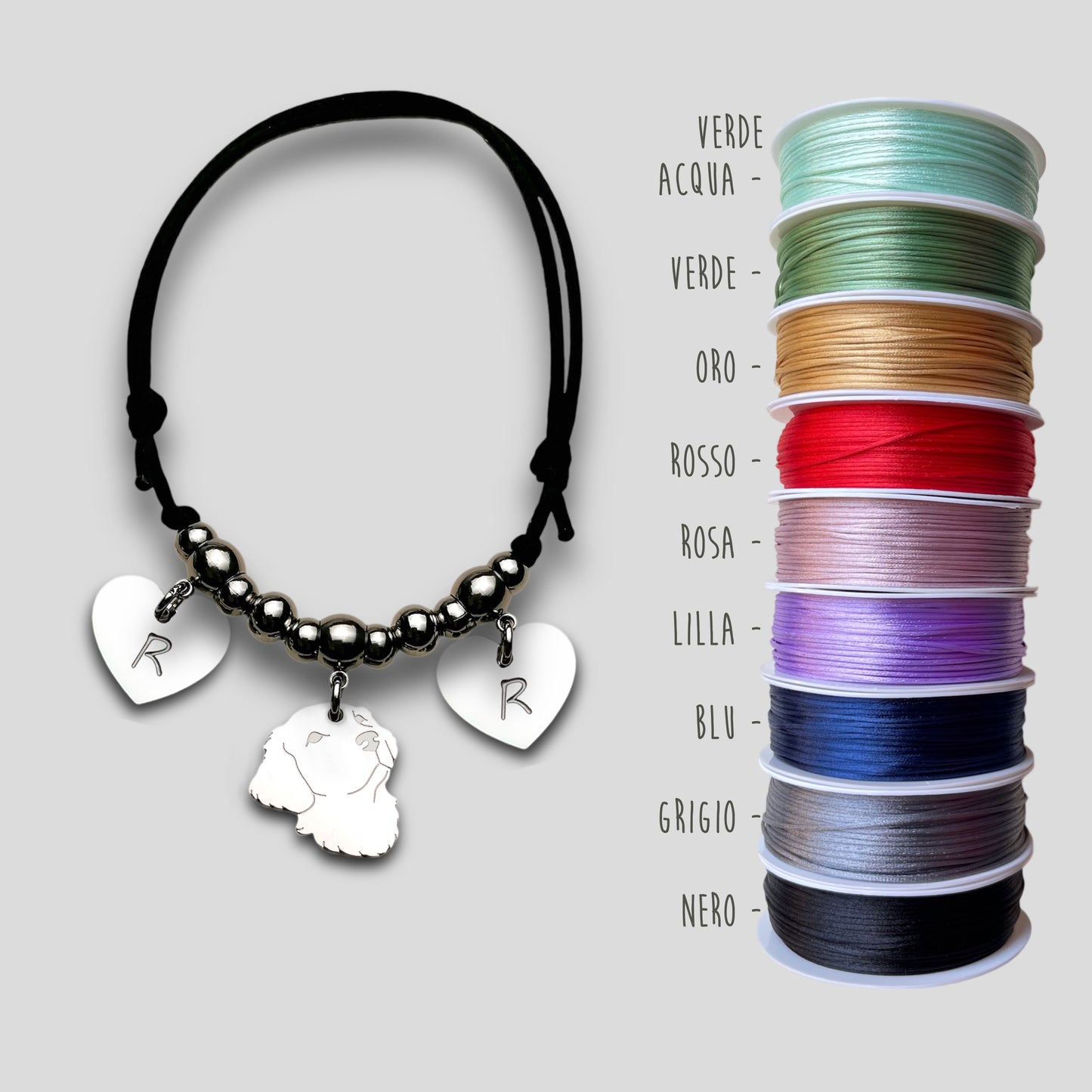 Bracciale cane Golden Retriever, Bracciale Golden Retriever personalizzato e zampa incisa - ContrariaBijoux