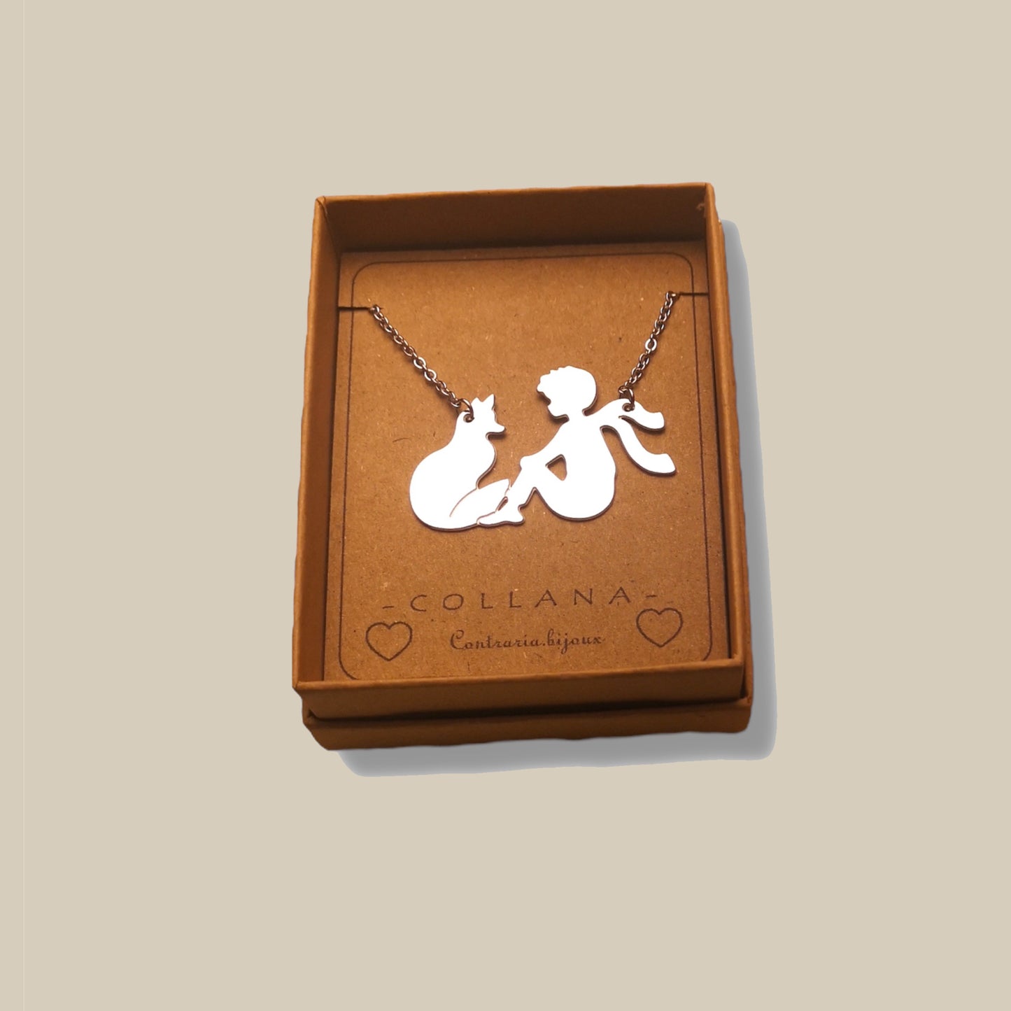 Collana con piccolo principe e volpe - ContrariaBijoux