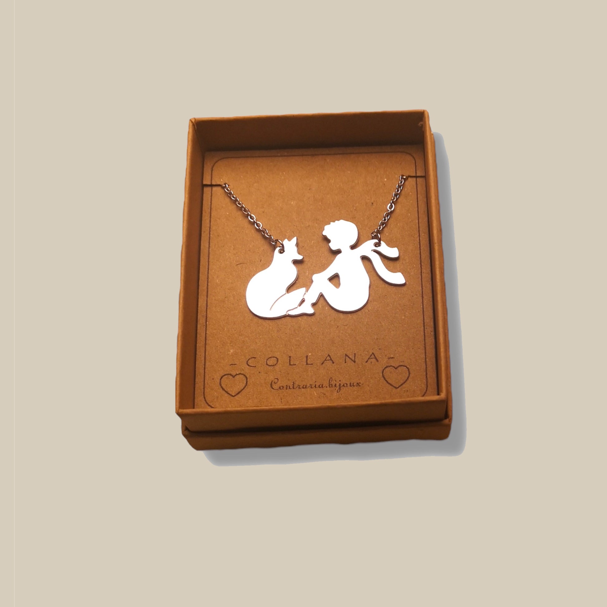 Collana con piccolo principe e volpe - ContrariaBijoux