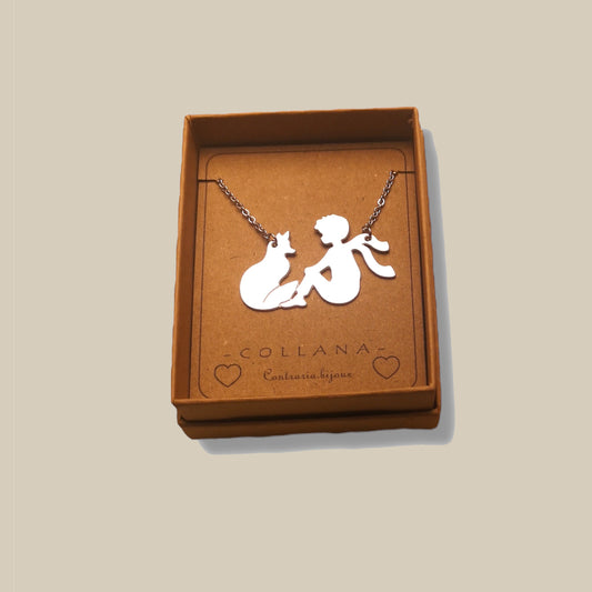 Collana con piccolo principe e volpe - ContrariaBijoux