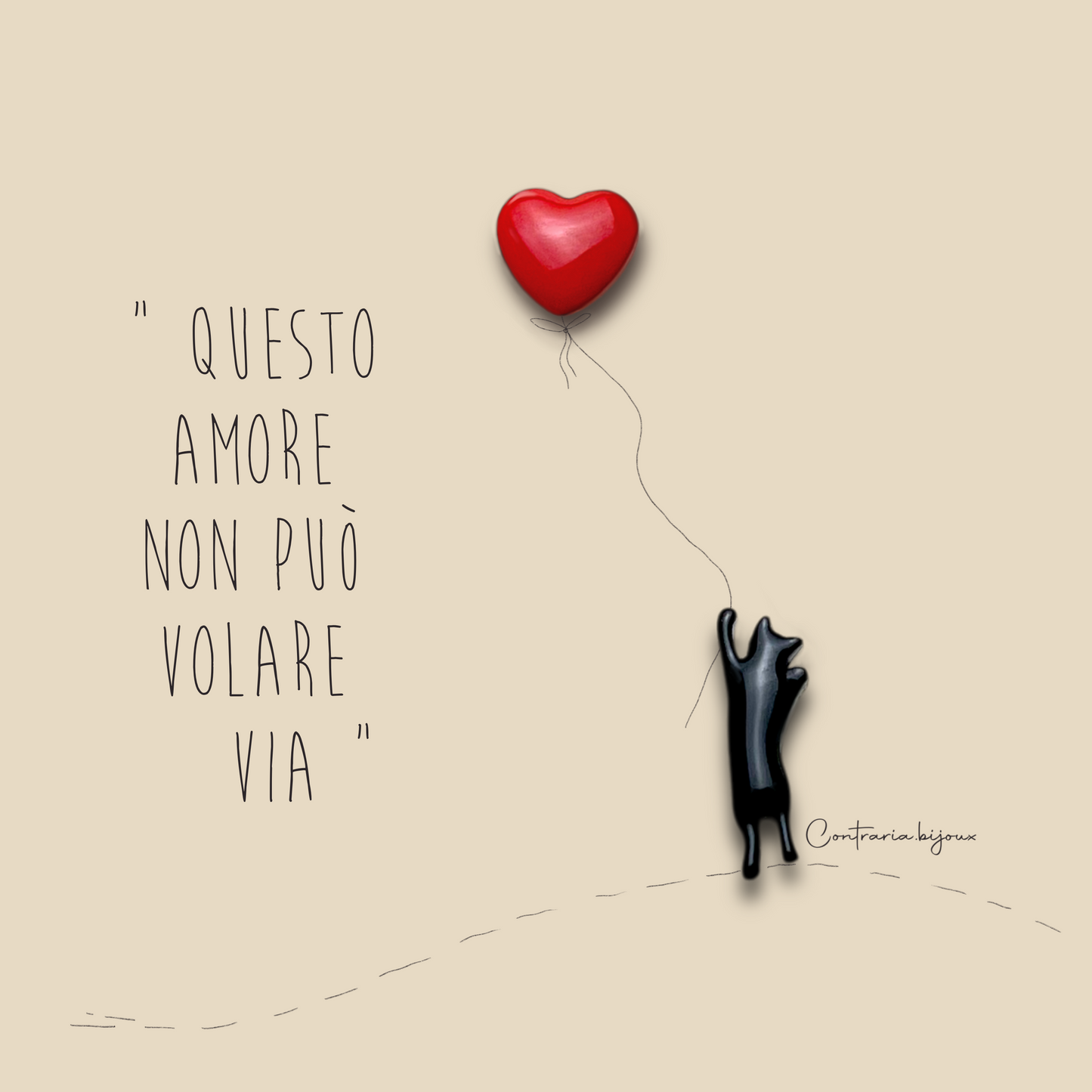 Orecchini Gatto nero e cuore - ContrariaBijoux