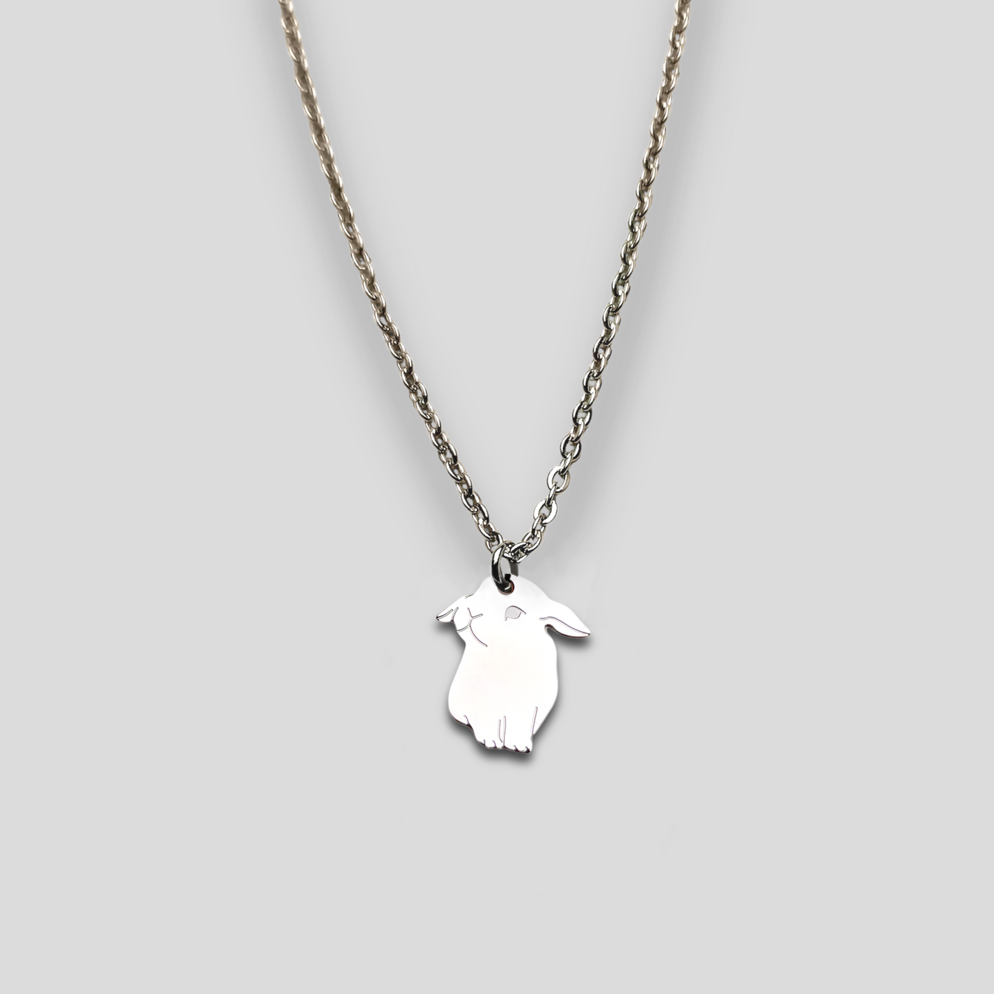 Collana coniglietto ariete , Collana con coniglio nano e cuore con nome - ContrariaBijoux